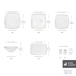Vesta 52-Piece Bone China Dinner Set for 12 People, Bone China Dinner Sets|See All Dinner Sets
