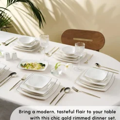 Vesta 52-Piece Bone China Dinner Set for 12 People, Bone China Dinner Sets|See All Dinner Sets