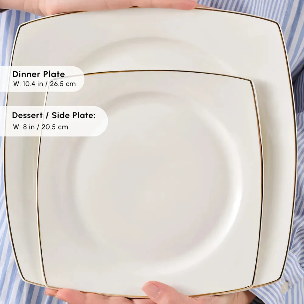 Vesta 52-Piece Bone China Dinner Set for 12 People, Bone China Dinner Sets|See All Dinner Sets