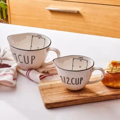 New Veva Porcelain Measuring Cups, White Black Kitchen Gadgets