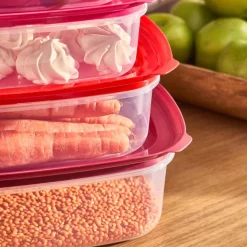 Sale Vicks Velvet 6-Piece Storage Container, Red Storage Containers