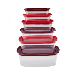Sale Vicks Velvet 6-Piece Storage Container, Red Storage Containers