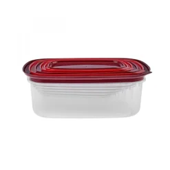 Sale Vicks Velvet 6-Piece Storage Container, Red Storage Containers