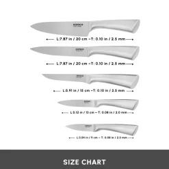 Vigor 7-Piece Knife Set and Chopping Board, Wood Knife Sets