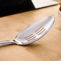 Hot Viona Stainless Steel Slotted Serving Spoon, 33cm, Grey Kitchen Utensils