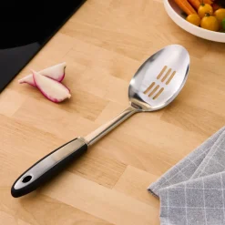 Hot Viona Stainless Steel Slotted Serving Spoon, 33cm, Grey Kitchen Utensils