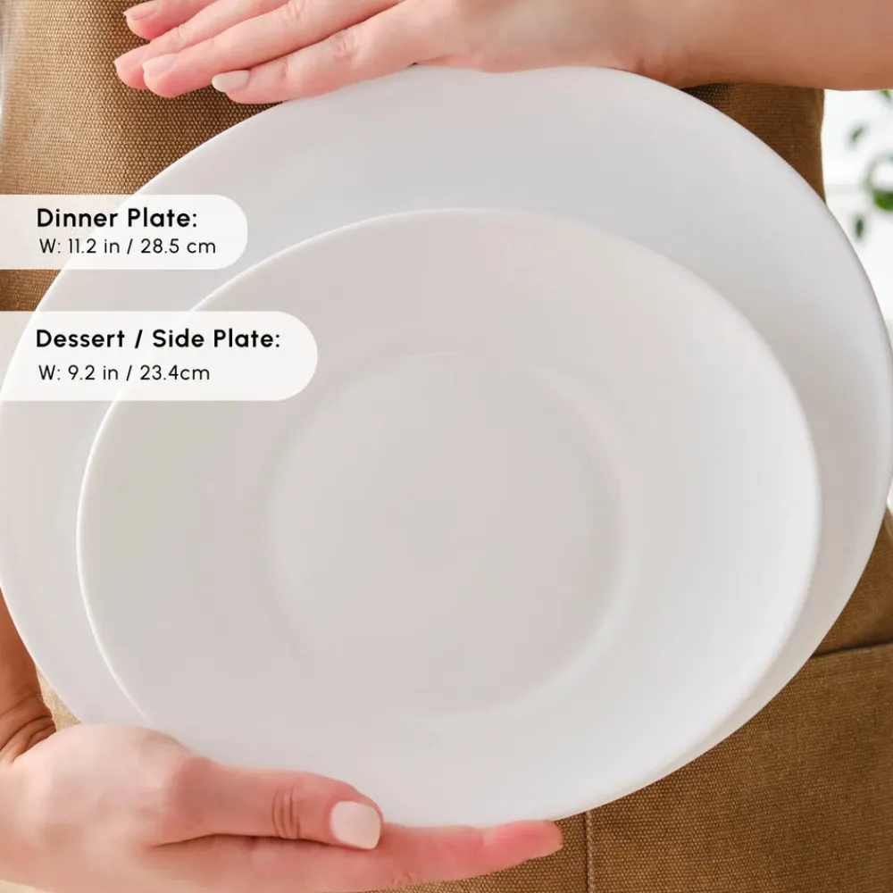 Online White Pure 24-Piece Glass Dinner Set for 6 People, White See All Dinner Sets|Glass Dinner Sets