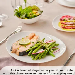 Online White Pure 24-Piece Glass Dinner Set for 6 People, White See All Dinner Sets|Glass Dinner Sets