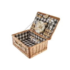 Discount Wicker Picnic Basket, 40cm, Brown Multi Storage Containers