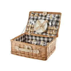 Discount Wicker Picnic Basket, 40cm, Brown Multi Storage Containers