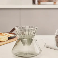 Online Winx Brewy Glass Pour Over Coffee Maker Set with Stand, 650ml, Grey Cafetieres
