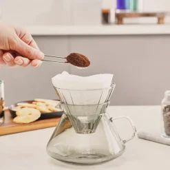 Online Winx Brewy Glass Pour Over Coffee Maker Set with Stand, 650ml, Grey Cafetieres