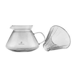 Online Winx Brewy Glass Pour Over Coffee Maker Set with Stand, 650ml, Grey Cafetieres