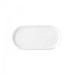 Hot x by Refika Bembeyaz Bone China Oval Serving Platter 24cm, White Serving Platters