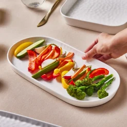 Sale x by Refika Bembeyaz Bone China Oval Serving Platter, 34cm, White Serving Platters