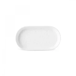 x by Refika Bembeyaz Bone China Oval Serving Platter, 18cm, White Serving Platters
