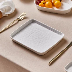 New x by Refika Bembeyaz Bone China Dessert/Side Plate, 19cm, White Side Plates