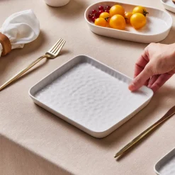 New x by Refika Bembeyaz Bone China Dessert/Side Plate, 19cm, White Side Plates