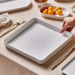 Clearance x by Refika Bembeyaz Bone China Dinner Plate, 27cm, White Dinner Plates