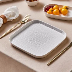 Hot x by Refika Bembeyaz Bone China Dessert/Side Plate, 22cm, White Side Plates