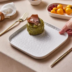 Hot x by Refika Bembeyaz Bone China Dessert/Side Plate, 22cm, White Side Plates