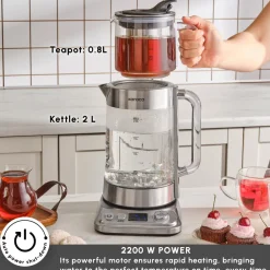 Sale x by Refika XL Glass Tea Maker and Kettle, 2200W, 2,8L, Tea Machines