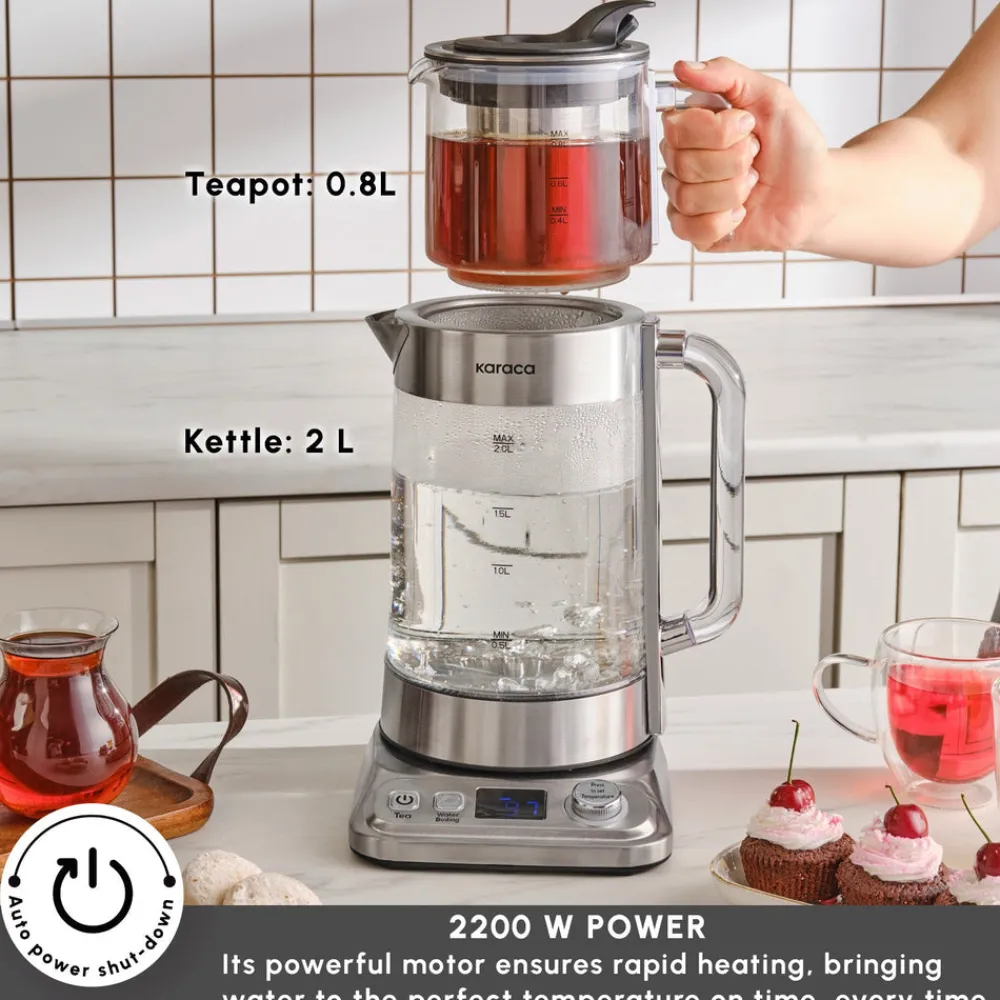 Sale x by Refika XL Glass Tea Maker and Kettle, 2200W, 2,8L, Tea Machines
