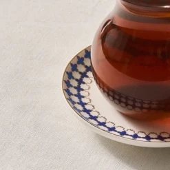 Hot x Refika'dan Tatlıcan Porcelain Tea Plate, Blue White Turkish Tea Sets