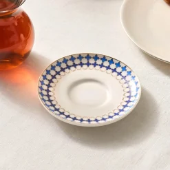 Hot x Refika'dan Tatlıcan Porcelain Tea Plate, Blue White Turkish Tea Sets