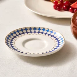 Hot x Refika'dan Tatlıcan Porcelain Tea Plate, Blue White Turkish Tea Sets