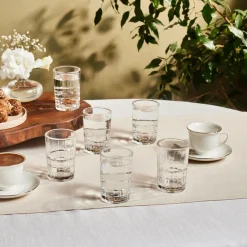 New Yaren 6-Piece Glass Small Water Glass Set for 6 People, 115ml, Transparent Coffee Glasses