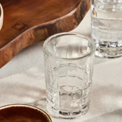 New Yaren 6-Piece Glass Small Water Glass Set for 6 People, 115ml, Transparent Coffee Glasses