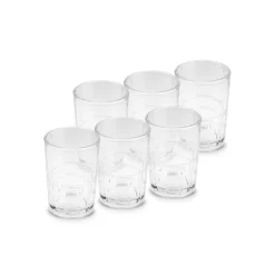 New Yaren 6-Piece Glass Small Water Glass Set for 6 People, 115ml, Transparent Coffee Glasses