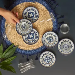 Online Zeher 12 Piece Stoneware Turkish Tea Set for 6 People, 160ml, Multi Turkish Tea Sets