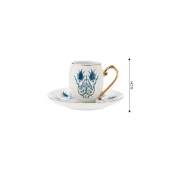 Best İznik 12-Piece Porcelain Porcelain Espresso Turkish Coffee Cup Set for 6 People, 90ml, Multi Espresso & Turkish Coffee Cup Sets