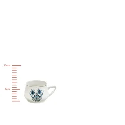 New İznik 12-Piece Porcelain Espresso Turkish Coffee Cup Set for 6 People, 100ml, Multi Espresso & Turkish Coffee Cup Sets