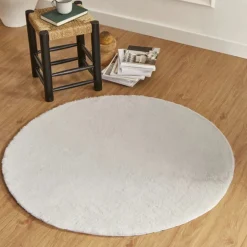 Hot Kasmir Rugs 7/24 Cosy Premium Faux Fur Rug, 120cmx120cm, Gray Faux Fur Rugs