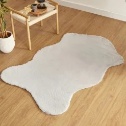 Online Kasmir Rugs 7/24 Cosy Premium Faux Fur Rug, 100cmx150cm, Gray Faux Fur Rugs