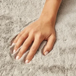 Online Kasmir Rugs 7/24 Cosy Premium Faux Fur Rug, 100cmx150cm, Gray Faux Fur Rugs