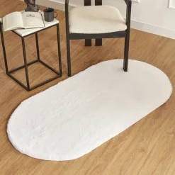 Discount Kasmir Rugs 7/24 Premium Faux Fur Rug, 80cmx150cm, White Faux Fur Rugs