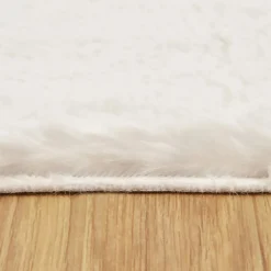 Discount Kasmir Rugs 7/24 Premium Faux Fur Rug, 70cmx100cm, White Faux Fur Rugs