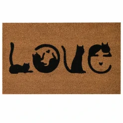 Online Kasmir Rugs Cat Love Coco Door Mat, 45cmx75cm, Multi Modern Rugs