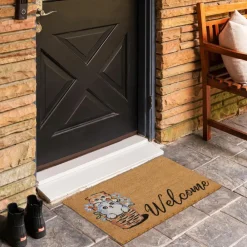 Sale Kasmir Rugs Cat Welcome Coco Door Mat, 40cmx60cm, Multi Door Mats