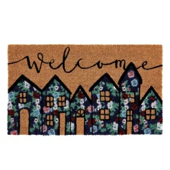 Discount Kasmir Rugs Welcome 100% Natural Coconut Shell Fiber Door Mat, 44cmx71cm, Multi Door Mats