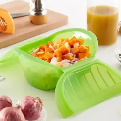 Hot Lèkuè Deep Steam Case, XLarge, Green Microwave Dishes & Bowls|Cake Tins