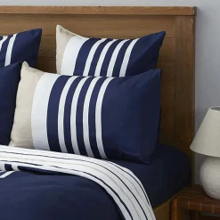 Discount Nautica Home Aport 100% Cotton Duvet Cover Set, Super King, 260cmx220cm, Navy Blue Multi Duvet Cover Sets