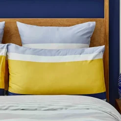 Clearance Nautica Home Bold 100% Cotton Duvet Cover Set, Super King, 260cmx220cm, Yellow Multi Duvet Cover Sets