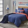 New Nautica Home Creek 100% Cotton Duvet Cover Set, King, 230cmx220cm, Navy Blue Red Duvet Cover Sets