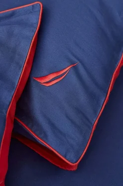 New Nautica Home Creek 100% Cotton Duvet Cover Set, King, 230cmx220cm, Navy Blue Red Duvet Cover Sets
