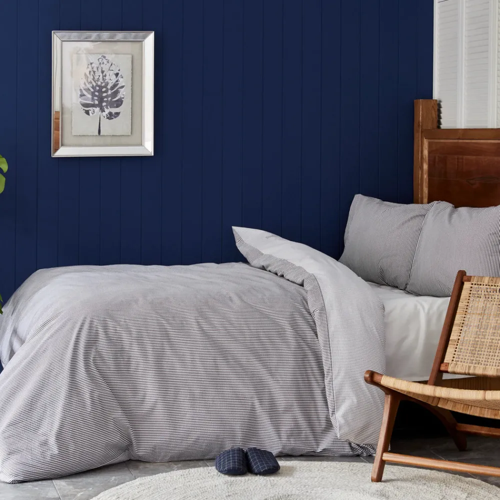 New Nautica Home Darya 100% Turkish Cotton Duvet Cover Set, Double, 200cmx200cm, Grey Duvet Cover Sets